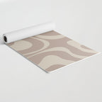 Liquid Swirl Retro Abstract Pattern in Creamy Cocoa Yoga Mat Gallery Image 2