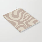 Liquid Swirl Retro Abstract Pattern in Creamy Cocoa Notebook Gallery Image 2