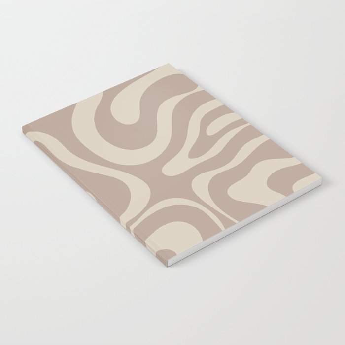 Liquid Swirl Retro Abstract Pattern in Creamy Cocoa Notebook Gallery Image 2