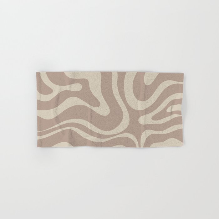 Liquid Swirl Retro Abstract Pattern in Creamy Cocoa Bath Towel Gallery Image 1