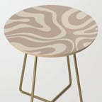 Liquid Swirl Retro Abstract Pattern in Creamy Cocoa Side Table Gallery Image 2