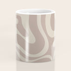 Liquid Swirl Retro Abstract Pattern in Creamy Cocoa Coffee Mug Gallery Image 4