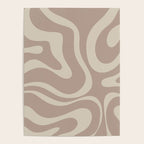 Liquid Swirl Retro Abstract Pattern in Creamy Cocoa Poster Gallery Image 4