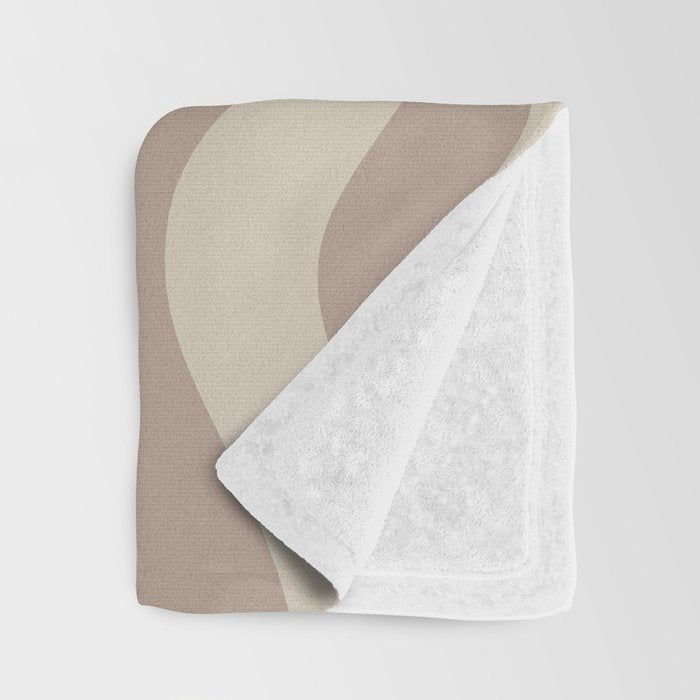 Liquid Swirl Retro Abstract Pattern in Creamy Cocoa Throw Blanket Gallery Image 3