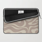 Liquid Swirl Retro Abstract Pattern in Creamy Cocoa Laptop Sleeve Gallery Image 2