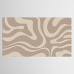 Liquid Swirl Retro Abstract Pattern in Creamy Cocoa Tablecloth Gallery Image 2