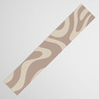 Liquid Swirl Retro Abstract Pattern in Creamy Cocoa Table Runner Gallery Image 3