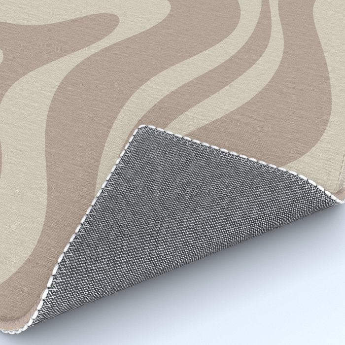 Liquid Swirl Retro Abstract Pattern in Creamy Cocoa Rug Gallery Image 4