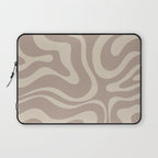 Liquid Swirl Retro Abstract Pattern in Creamy Cocoa Laptop Sleeve Gallery Image 1