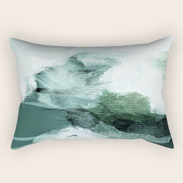 grey green brushstrokes 1 Rectangular Pillow Gallery Image 2