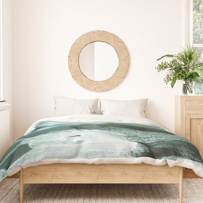 grey green brushstrokes 1 Duvet Cover Gallery Image 3