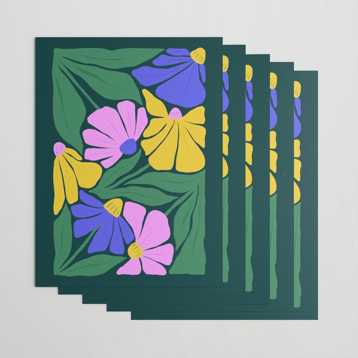Midnight Summer: Matisse Foliage | Flower Market 001 Wrapping Paper Gallery Image 3