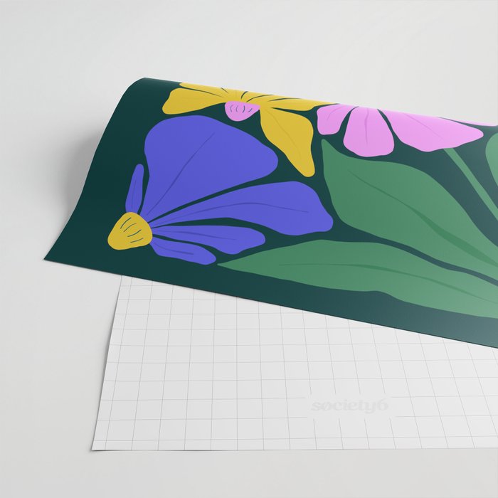Midnight Summer: Matisse Foliage | Flower Market 001 Wrapping Paper Gallery Image 2