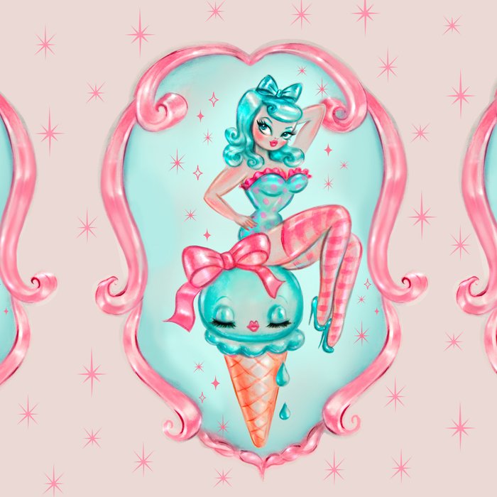 Candy Blue Ice Cream Pin Up Doll Coffee Mug Gallery Image 2