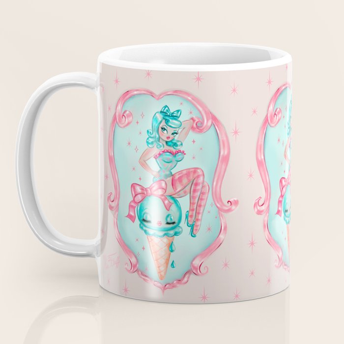 Candy Blue Ice Cream Pin Up Doll Coffee Mug Gallery Image 3
