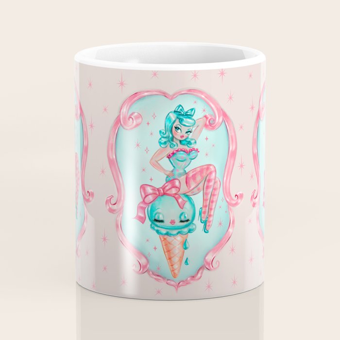 Candy Blue Ice Cream Pin Up Doll Coffee Mug Gallery Image 4
