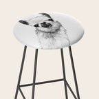 Sneaky Llama Black and White Stool Gallery Image 2