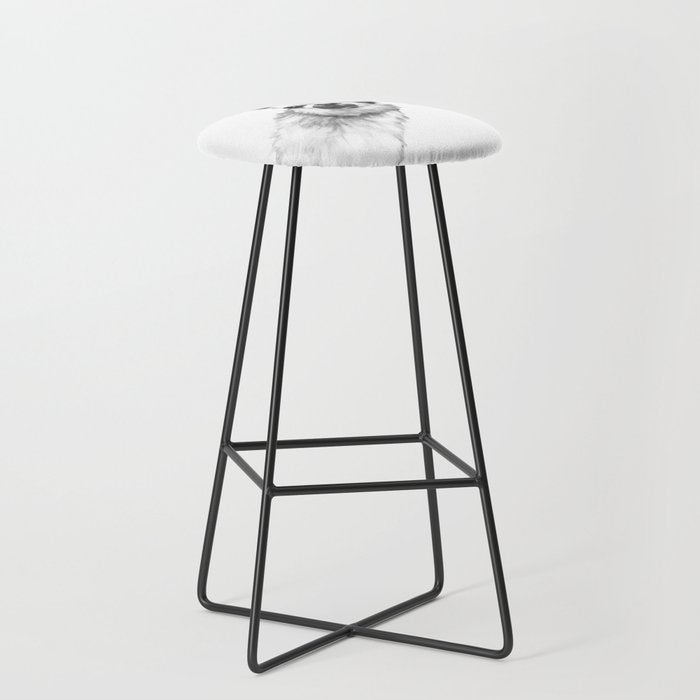 Sneaky Llama Black and White Stool Gallery Image 1