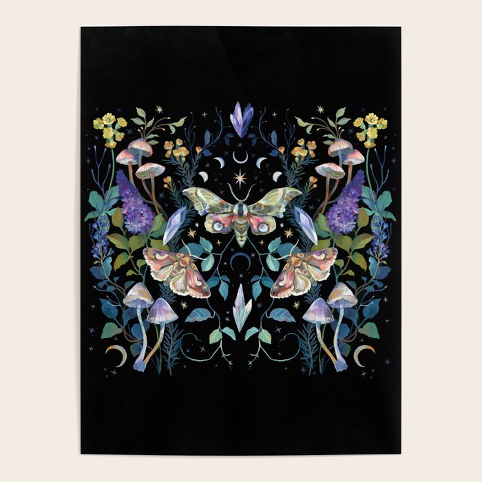 Crystals Moth Mushrooms Poster Gallery Image 4