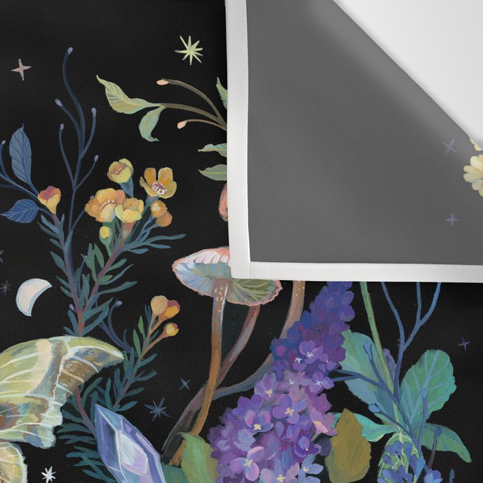 Crystals Moth Mushrooms Wall Tapestry Gallery Image 3