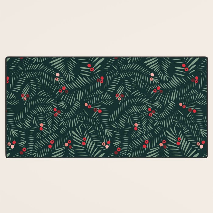 winter christmas time green fir branches Desk Mat Gallery Image 3