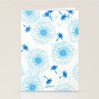 Make A Wish Dandelion Pattern in Sky Blue & Off White Stationery Card Gallery Image 2