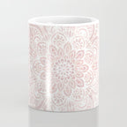 Mandala Yoga Love, Blush Pink Floral Coffee Mug Gallery Image 4