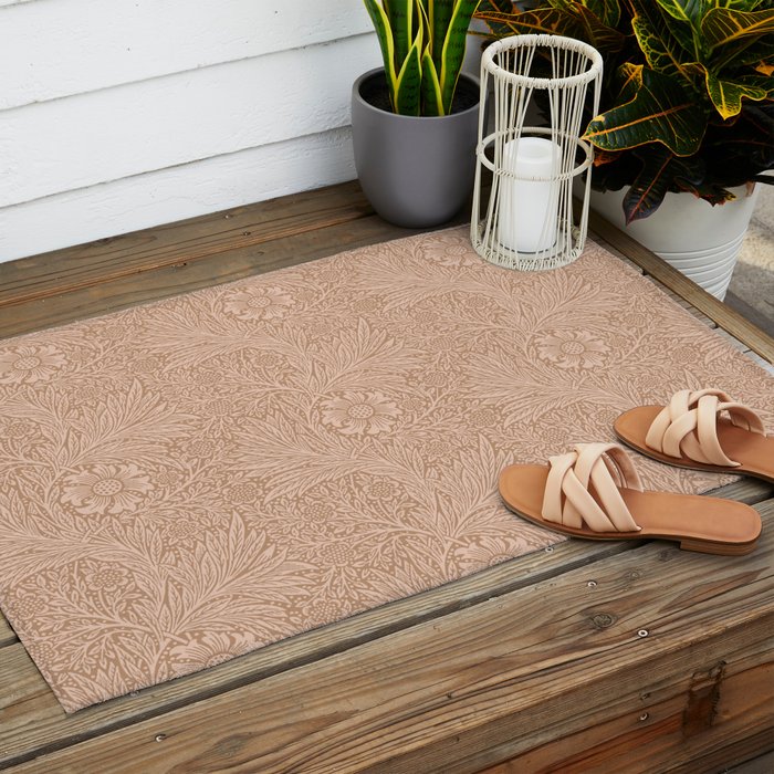 William Morris Marigold Dusky Rose Outdoor Rug Gallery Image 2