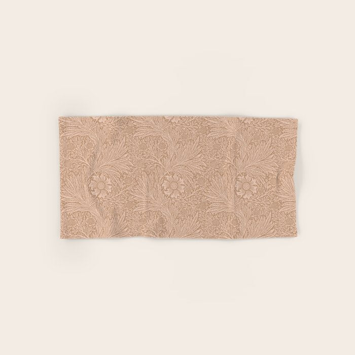 William Morris Marigold Dusky Rose Bath Towel Gallery Image 1