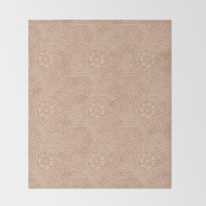 William Morris Marigold Dusky Rose Throw Blanket Gallery Image 2