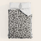 Fun black and white doodle art pattern Duvet Cover Gallery Image 6