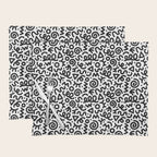 Fun black and white doodle art pattern Placemat Gallery Image 1