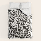Fun black and white doodle art pattern Comforter Gallery Image 6