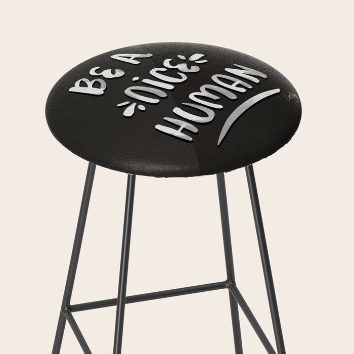 Be a Nice Human - White Type on Black Palette Stool Gallery Image 2