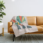 Quirky retro palm trees Throw Blanket Gallery Image 1