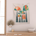 Quirky retro palm trees Wall Tapestry Gallery Image 2