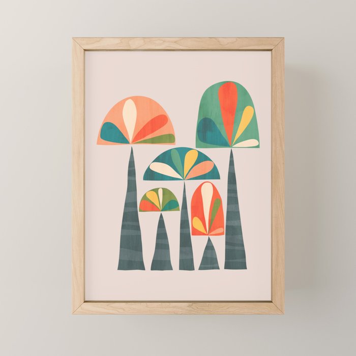 Quirky retro palm trees Mini Art Print Gallery Image 1