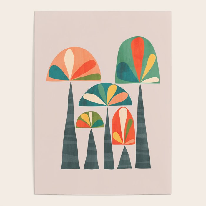 Quirky retro palm trees Poster Gallery Image 1