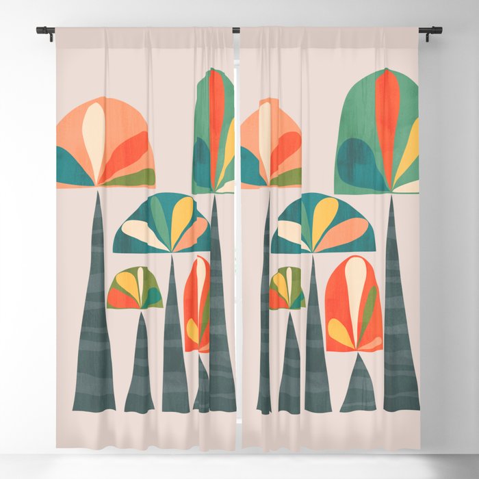 Quirky retro palm trees Window Curtain Gallery Image 5