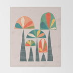 Quirky retro palm trees Throw Blanket Gallery Image 2