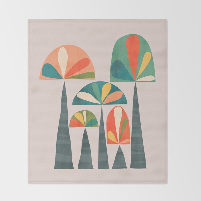 Quirky retro palm trees Throw Blanket Gallery Image 2