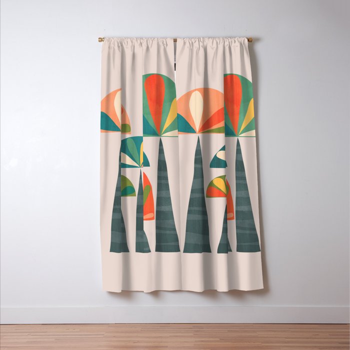 Quirky retro palm trees Window Curtain Gallery Image 3