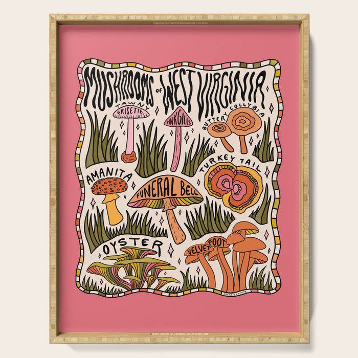 Mushrooms of West Virginia Serving Tray Gallery Image 1
