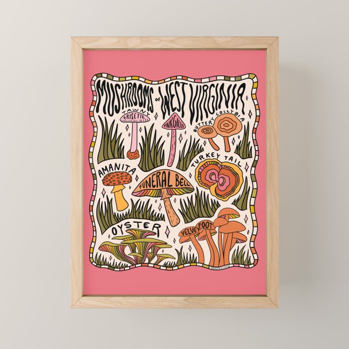 Mushrooms of West Virginia Mini Art Print Gallery Image 1