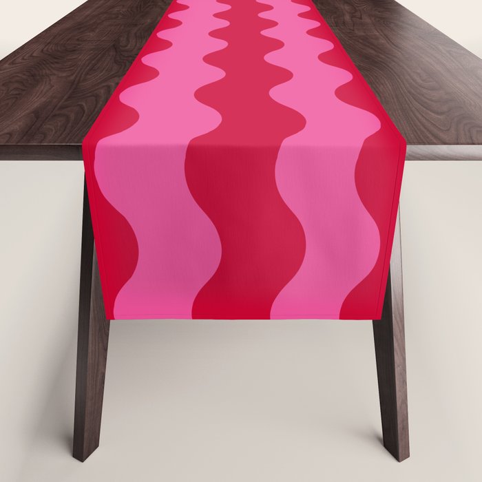  Red and Pink Candy Striped Waves Table Runner Gallery Image 1