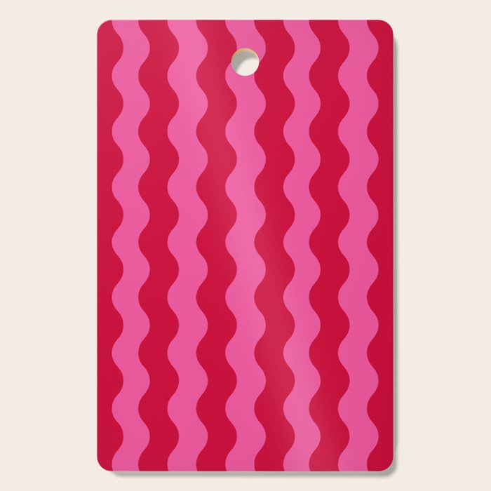  Red and Pink Candy Striped Waves Cutting Board Gallery Image 1