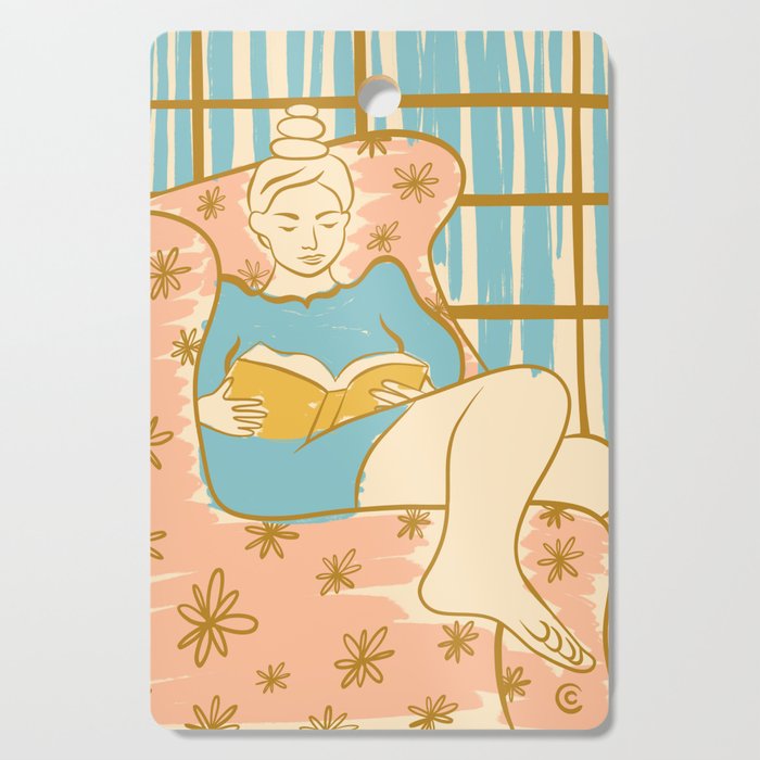Portrait of a Woman Reading - Quiet Time 1 Cutting Board Gallery Image 1