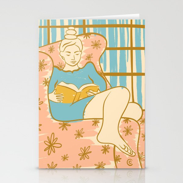 Portrait of a Woman Reading - Quiet Time 1 Stationery Card Gallery Image 1