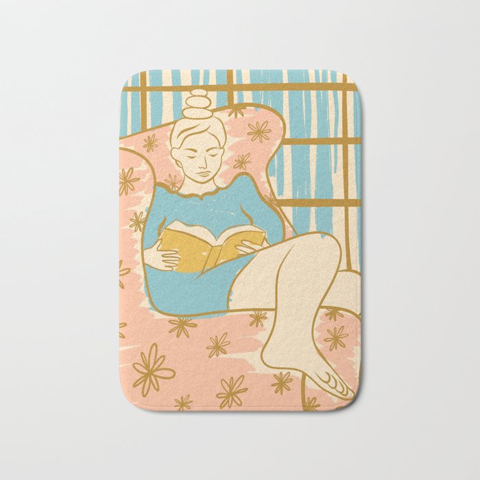 Portrait of a Woman Reading - Quiet Time 1 Bath Mat Gallery Image 1