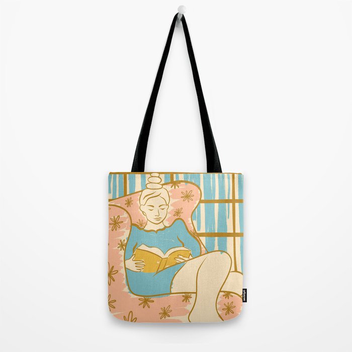Portrait of a Woman Reading - Quiet Time 1 Tote Bag Gallery Image 2